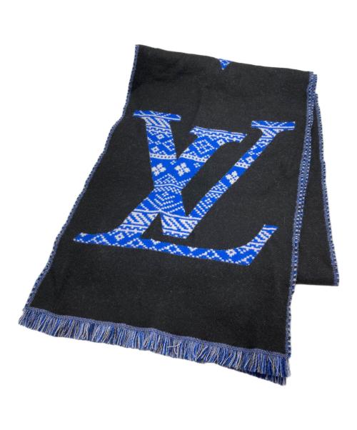 LOUIS VUITTON（ルイ ヴィトン）LOUIS VUITTON (ルイ ヴィトン) エシャルプ・モノグラム ツーサイディッド ブルー×ブラックの古着・服飾アイテム