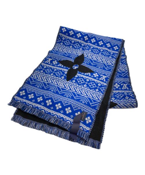 LOUIS VUITTON（ルイ ヴィトン）LOUIS VUITTON (ルイ ヴィトン) エシャルプ・モノグラム ツーサイディッド ブルー×ブラックの古着・服飾アイテム