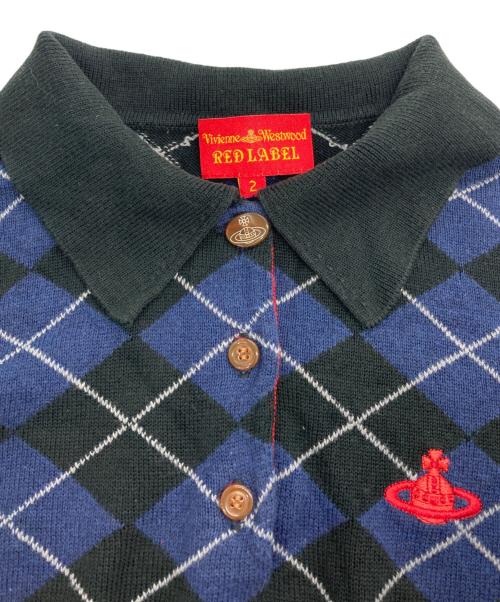 Vivienne Westwood RED LABEL（ヴィヴィアンウエストウッドレッドレーベル）Vivienne Westwood RED LABEL (ヴィヴィアンウエストウッドレッドレーベル) オーブ刺繍ポロシャツ ネイビー サイズ:２の古着・服飾アイテム