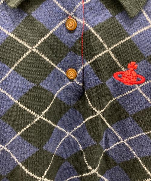 Vivienne Westwood RED LABEL（ヴィヴィアンウエストウッドレッドレーベル）Vivienne Westwood RED LABEL (ヴィヴィアンウエストウッドレッドレーベル) オーブ刺繍ポロシャツ ネイビー サイズ:２の古着・服飾アイテム