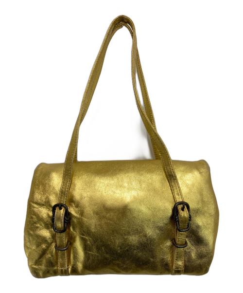 PRADA（プラダ）PRADA (プラダ) ゴールドメタリック ミニハンドバッグ ゴールドの古着・服飾アイテム