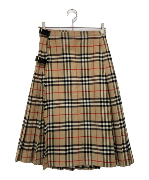 Burberry's（バーバリー）Burberry's (バーバリーズ) [OLD]ノバチェックウールラップスカート ベージュ サイズ:011AB2の古着・服飾アイテム