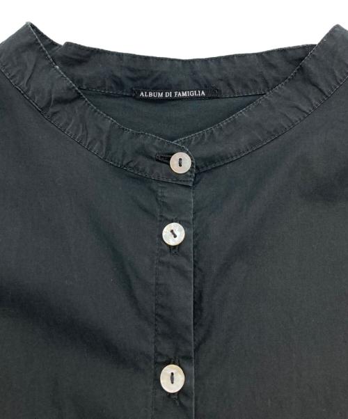 album di famiglia（アルバム ディ ファミリア）ALBUM DI FAMIGLIA (アルバム ディ ファミリア) バンドカラーシャツ ブラック サイズ:Lの古着・服飾アイテム