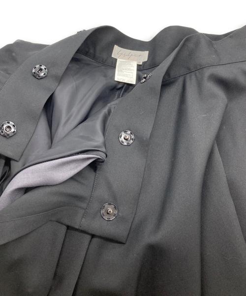 YOHJI YAMAMOTO（ヨウジヤマモト）YOHJI YAMAMOTO (ヨウジヤマモト) ウールギャバジンラップスカート ブラック サイズ:2の古着・服飾アイテム