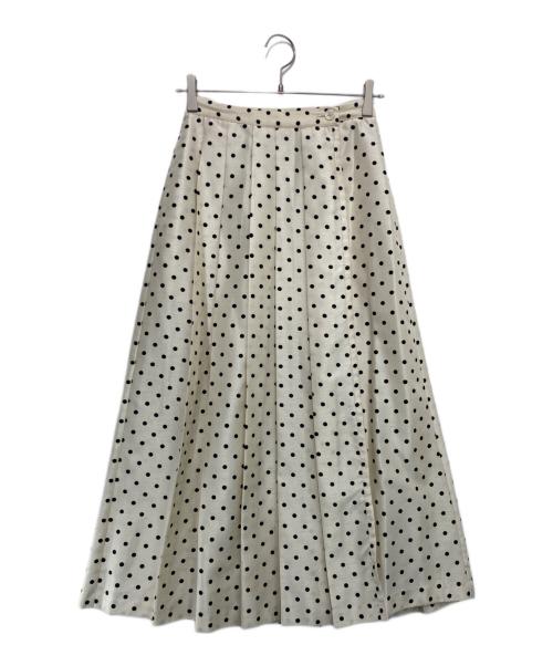 Y's for living（ワイズフォーリビング）Y'S for living (ワイズフォーリビング) ドット柄プリーツスカート アイボリー サイズ:-の古着・服飾アイテム