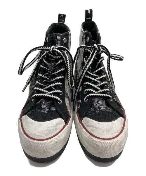 Desigual（デシグアル）Desigual (デシグアル) タータンチェック 厚底ハイカットスニーカー/ヴィンテージ加工 ブラック サイズ:UK5/EU38の古着・服飾アイテム