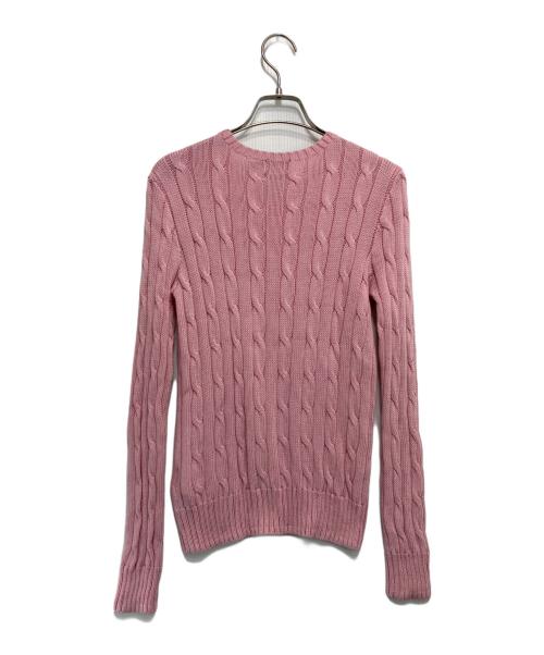 POLO RALPH LAUREN（ポロ・ラルフローレン）POLO RALPH LAUREN (ポロ・ラルフローレン) コットンケーブルニット ピンク サイズ:M（165/92A)の古着・服飾アイテム