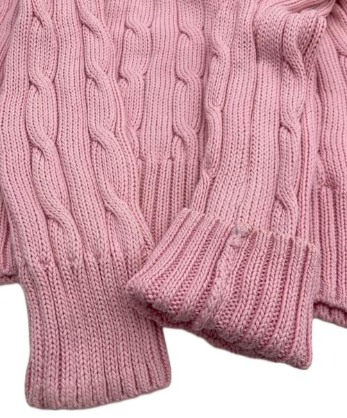 POLO RALPH LAUREN（ポロ・ラルフローレン）POLO RALPH LAUREN (ポロ・ラルフローレン) コットンケーブルニット ピンク サイズ:M（165/92A)の古着・服飾アイテム