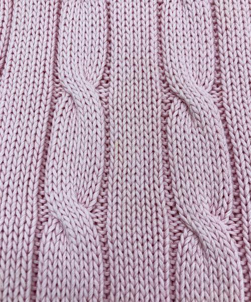 POLO RALPH LAUREN（ポロ・ラルフローレン）POLO RALPH LAUREN (ポロ・ラルフローレン) コットンケーブルニット ピンク サイズ:M（165/92A)の古着・服飾アイテム
