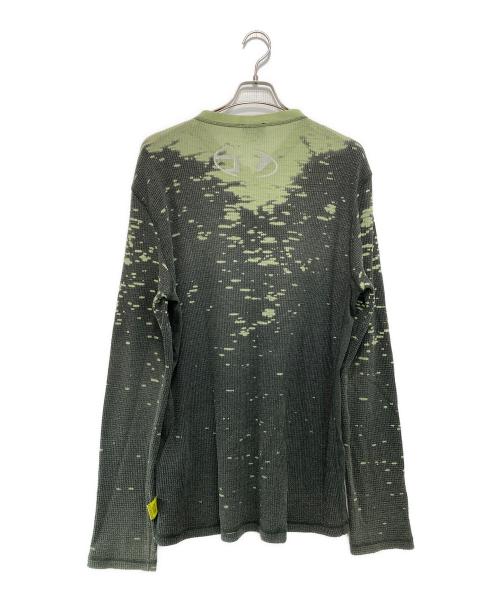 DIESEL（ディーゼル）DIESEL (ディーゼル) プリントサーマルカットソー グリーン×グレー サイズ:Lの古着・服飾アイテム