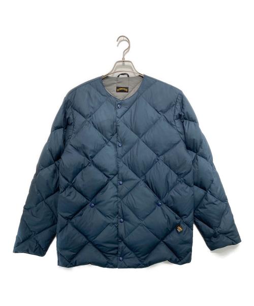 comfy（コンフィー）comfy (コンフィー) ノーカラーダウンジャケット ネイビー サイズ:Lの古着・服飾アイテム