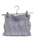 TODAYFULトゥデイフル）の古着「Stripe Gather Bustier」｜スカイブルー