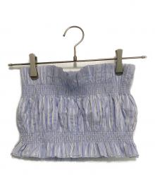 TODAYFUL（トゥデイフル）の古着「Stripe Gather Bustier 」｜スカイブルー