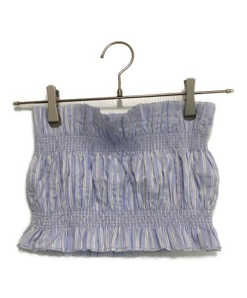 TODAYFUL（トゥデイフル）TODAYFUL (トゥデイフル) Stripe Gather Bustier  スカイブルー サイズ:Fの古着・服飾アイテム
