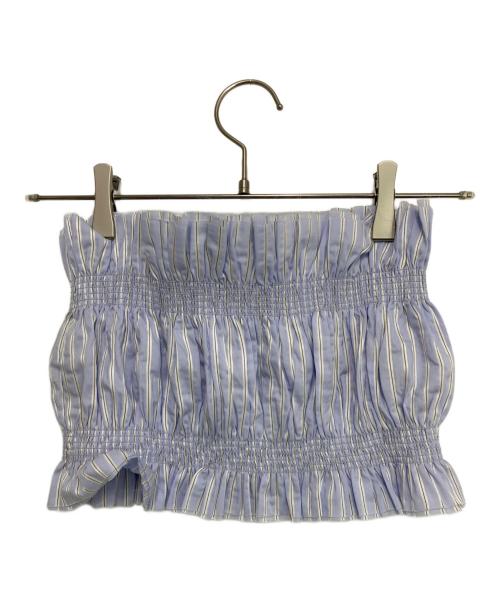 TODAYFUL（トゥデイフル）TODAYFUL (トゥデイフル) Stripe Gather Bustier  スカイブルー サイズ:Fの古着・服飾アイテム