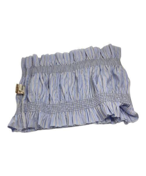 TODAYFUL（トゥデイフル）TODAYFUL (トゥデイフル) Stripe Gather Bustier  スカイブルー サイズ:Fの古着・服飾アイテム