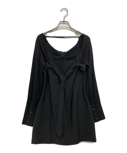 melt the lady（メルトザレディ）MELT THE LADY (メルトザレディ) nack tie mini dress ブラック サイズ:Fの古着・服飾アイテム