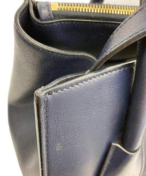 PRADA（プラダ）PRADA (プラダ) GLACE CALF 2wayトートバッグ ネイビーの古着・服飾アイテム