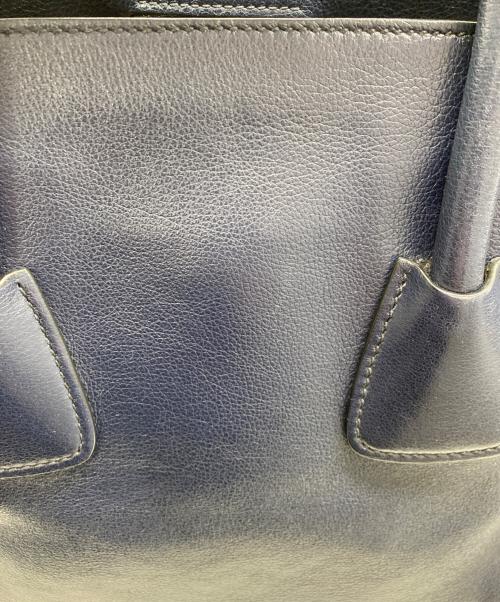 PRADA（プラダ）PRADA (プラダ) GLACE CALF 2wayトートバッグ ネイビーの古着・服飾アイテム