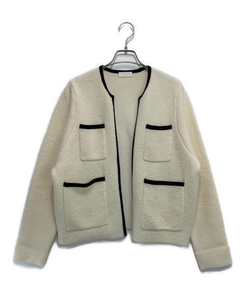 BALLSEY（ボールジィ）BALLSEY (ボールジィ) ウールナイロンブークレー フロントオープンカーディガン ベージュ サイズ:Sの古着・服飾アイテム