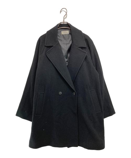 JOURNAL STANDARD relume（ジャーナルスタンダード レリューム）JOURNAL STANDARD relume (ジャーナルスタンダード レリューム) 尾州ウールモッサWブレストハーフコート ブラック サイズ:38の古着・服飾アイテム