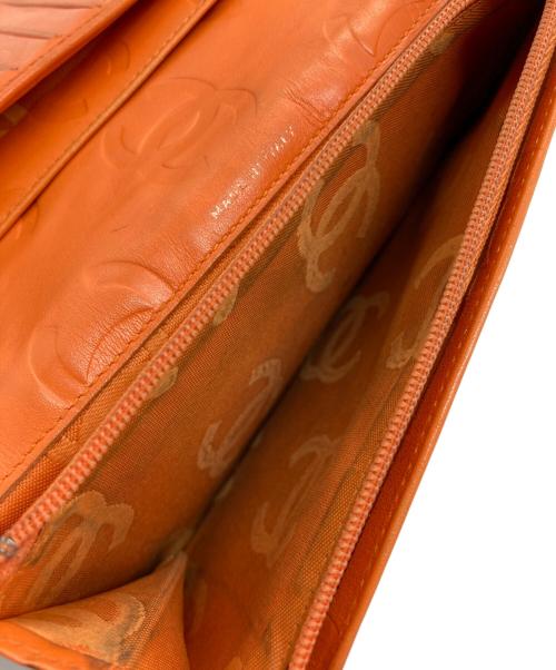 CHANEL（シャネル）CHANEL (シャネル) ココマーク カンボンライン長財布 ブラウン×イエローの古着・服飾アイテム