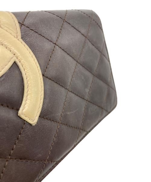 CHANEL（シャネル）CHANEL (シャネル) ココマーク カンボンライン長財布 ブラウン×イエローの古着・服飾アイテム