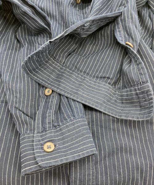 Patagonia（パタゴニア）Patagonia (パタゴニア) オーガニックコットンストライプシャツ ネイビー サイズ:Lの古着・服飾アイテム