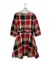 BLUE LABEL CRESTBRIDGE (ブルーレーベルクレストブリッジ) ウールチェックワンピース レッド×ベージュ サイズ:38：6000円