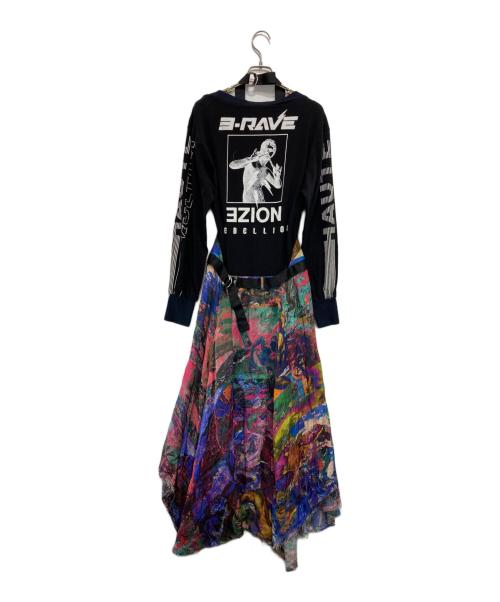 DIESEL（ディーゼル）DIESEL (ディーゼル) 切替カットソーワンピース ブラック サイズ:XSの古着・服飾アイテム
