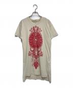 Vivienne Westwood RED LABELヴィヴィアンウエストウッドレッドレーベル）の古着「スカル オーブ プリント半袖カットソーワンピース」｜ベージュ