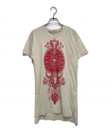 Vivienne Westwood RED LABEL（ヴィヴィアンウエストウッドレッドレーベル）の古着「スカル オーブ プリント半袖カットソーワンピース」｜ベージュ