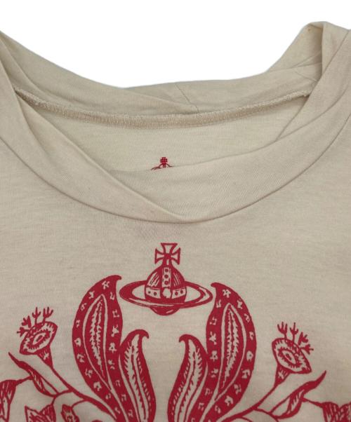 Vivienne Westwood RED LABEL（ヴィヴィアンウエストウッドレッドレーベル）Vivienne Westwood RED LABEL (ヴィヴィアンウエストウッドレッドレーベル) スカル オーブ プリント半袖カットソーワンピース ベージュ サイズ:2の古着・服飾アイテム