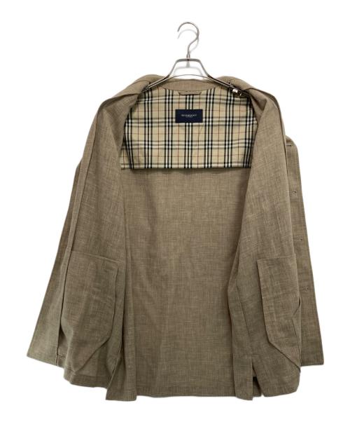 BURBERRY LONDON（バーバリーロンドン）BURBERRY LONDON (バーバリーロンドン) ウールリネンシャツジャケット ベージュ サイズ:LLの古着・服飾アイテム