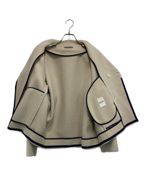 45R（フォーティファイブ・アール）45R (フォーティファイブ・アール) ウール メルトン ショールカラー Pラップ ジャケット ベージュ サイズ:2の古着・服飾アイテム