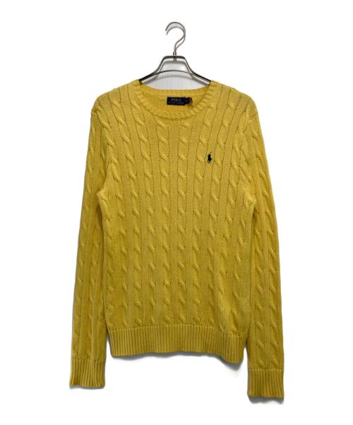 POLO RALPH LAUREN（ポロ・ラルフローレン）POLO RALPH LAUREN (ポロ・ラルフローレン) クルーネックニット イエロー サイズ:Sの古着・服飾アイテム