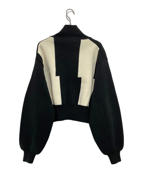 Adam et Rope（アダム エ ロペ）Adam et Rope (アダム エ ロペ) ショートジャカードドライバーズニット ブラック サイズ:Fの古着・服飾アイテム