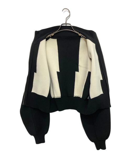 Adam et Rope（アダム エ ロペ）Adam et Rope (アダム エ ロペ) ショートジャカードドライバーズニット ブラック サイズ:Fの古着・服飾アイテム