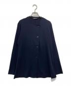 ISSEY MIYAKE PERMANENTEイッセイミヤケ ペルマネンテ）の古着「[古着]アシメカットソーカーディガン」｜ネイビー