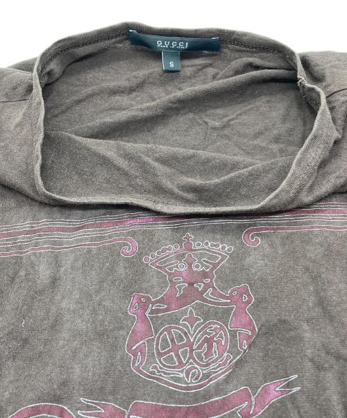 GUCCI（グッチ）GUCCI (グッチ) ヴィンテージ加工Tシャツ ブラウン サイズ:Sの古着・服飾アイテム
