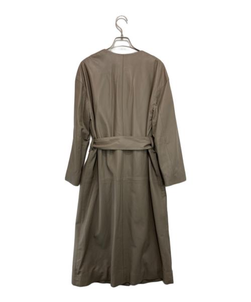 自由区（ジユウク）自由区 (ジユウク) ラムレザーロングコート ベージュ サイズ:40の古着・服飾アイテム