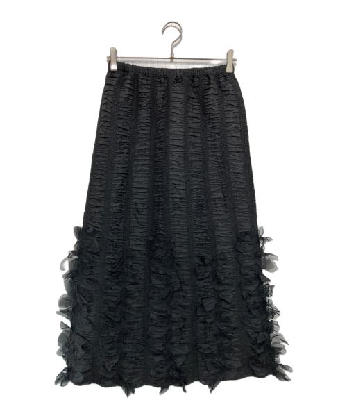 PEPLUM by YOSHIKI HISHINUMA（ペプラム バイ ヨシキヒシヌマ）PEPLUM by YOSHIKI HISHINUMA (ペプラム バイ ヨシキヒシヌマ) フリルプリーツスカート ブラック サイズ:2の古着・服飾アイテム