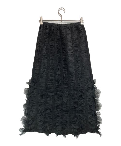 PEPLUM by YOSHIKI HISHINUMA（ペプラム バイ ヨシキヒシヌマ）PEPLUM by YOSHIKI HISHINUMA (ペプラム バイ ヨシキヒシヌマ) フリルプリーツスカート ブラック サイズ:2の古着・服飾アイテム