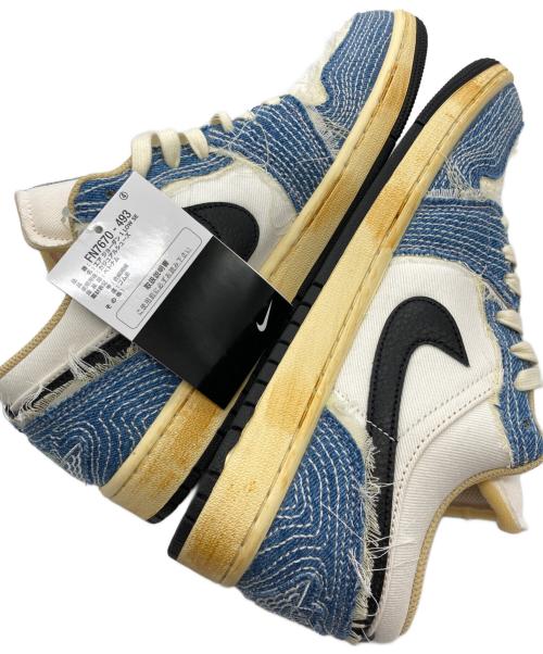 NIKE（ナイキ）NIKE (ナイキ) Air Jordan 1 Low SE World Make Japan ホワイト×インディゴ サイズ:27 未使用品の古着・服飾アイテム