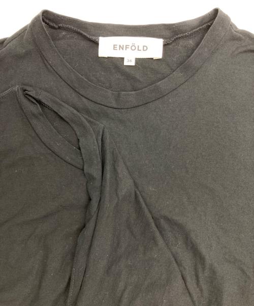 ENFOLD（エンフォルド）ENFOLD (エンフォルド) ドッキングTシャツドレス ブラック サイズ:36の古着・服飾アイテム