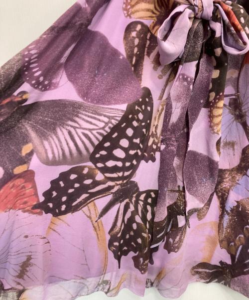 VIVIENNE TAM（ヴィヴィアンタム）VIVIENNE TAM (ヴィヴィアンタム) 蝶柄シルクシャツワンピース パープルの古着・服飾アイテム