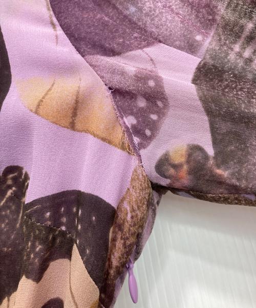 VIVIENNE TAM（ヴィヴィアンタム）VIVIENNE TAM (ヴィヴィアンタム) 蝶柄シルクシャツワンピース パープルの古着・服飾アイテム