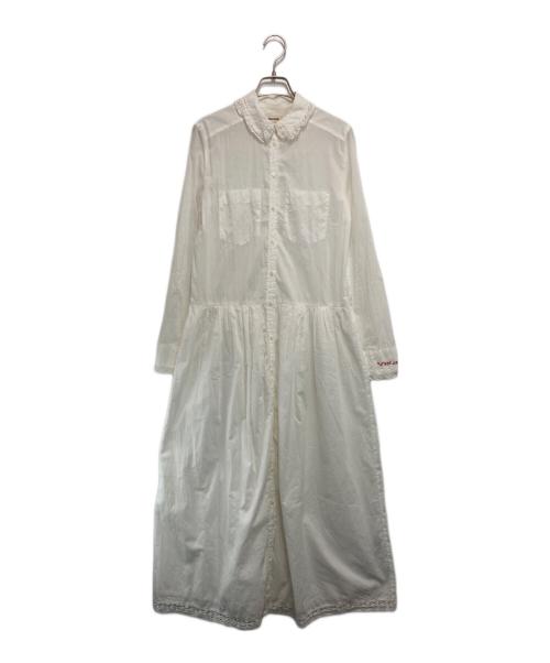 Zadig&Voltaire（ザディグエヴォルテール）ZADIG&VOLTAIRE (ザディグエヴォルテール) レース刺繍シャツワンピース ホワイト サイズ:XSの古着・服飾アイテム