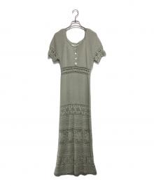 HER LIP TO（ハーリップトゥ）の古着「Linen-blend Crochet Summer Dress」｜ミントグリーン