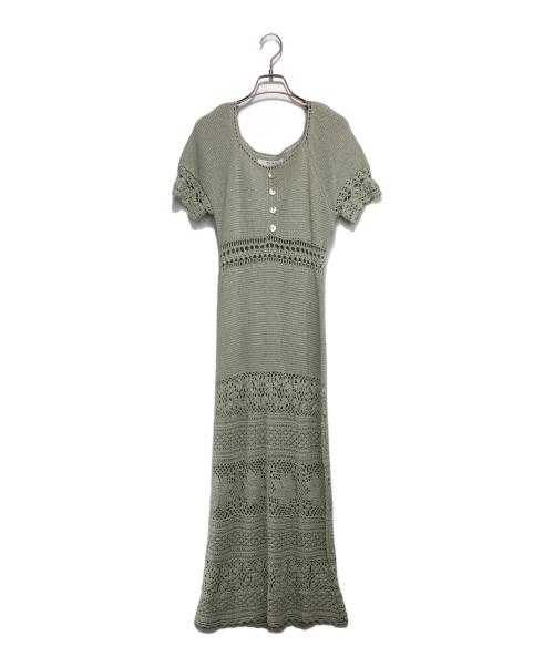 HER LIP TO（ハーリップトゥ）Her lip to (ハーリップトゥ) Linen-blend Crochet Summer Dress ミントグリーン サイズ:M 未使用品の古着・服飾アイテム